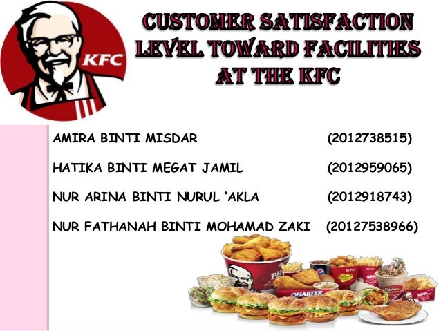 kfc products and services project report on customer satisfaction in restaurants